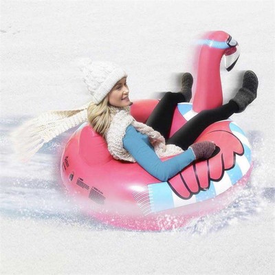 Top Seller Winter Ski Tubing Snow Sled Inflatable Flamingo Snow Tube